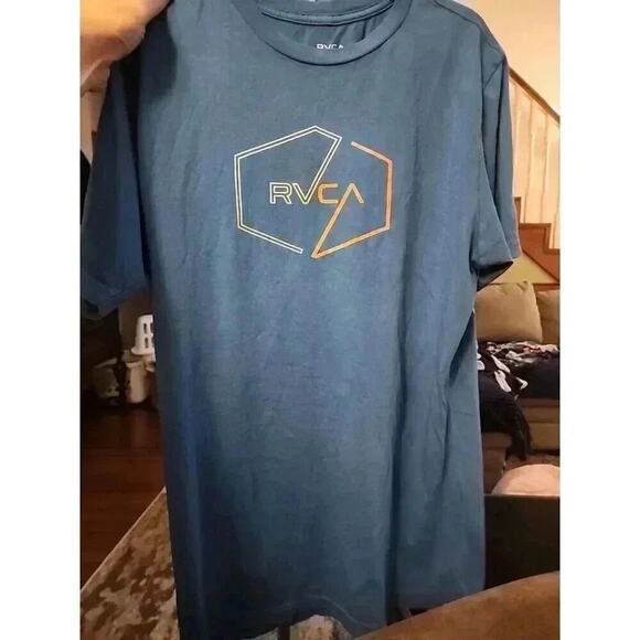 RVCA "Halfway" Short Sleeve Tee Mirage Blue Sz Medium NWT CR6 Excellent - Picture 2 of 7